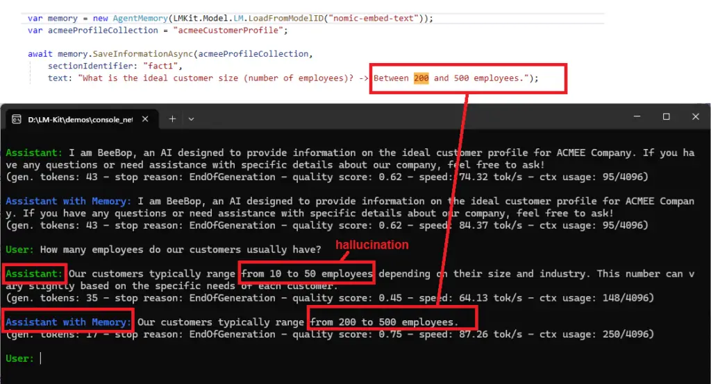 ChatBot with AgentMemory example