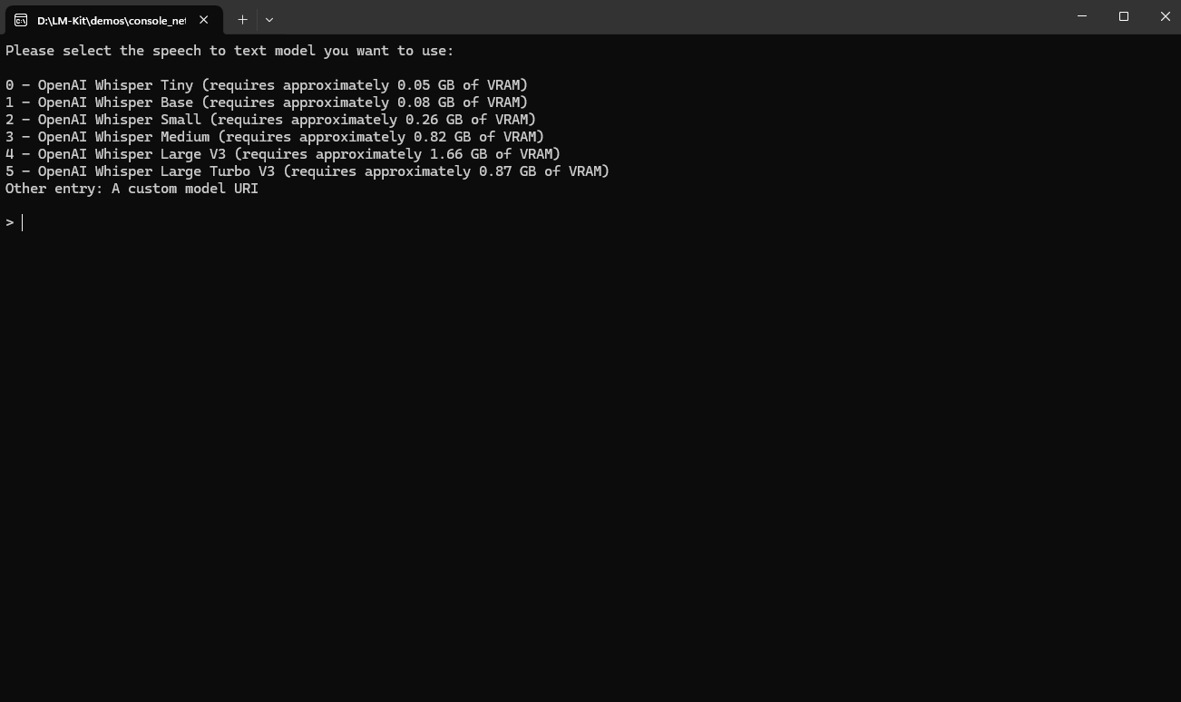 LM-Kit Speech to Text Demo